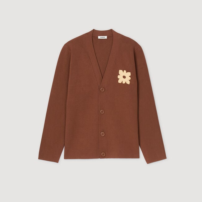 Cardigan con dettaglio a fiore